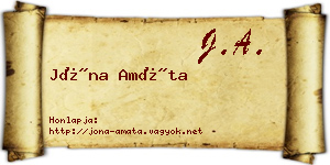 Jóna Amáta névjegykártya